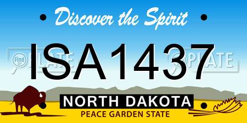 ISA1437 North Dakota License Plate
