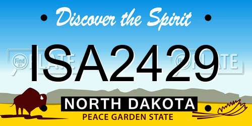 ISA2429 North Dakota License Plate
