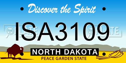 ISA3109 North Dakota License Plate