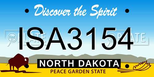 ISA3154 North Dakota License Plate
