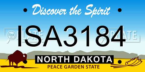 ISA3184 North Dakota License Plate