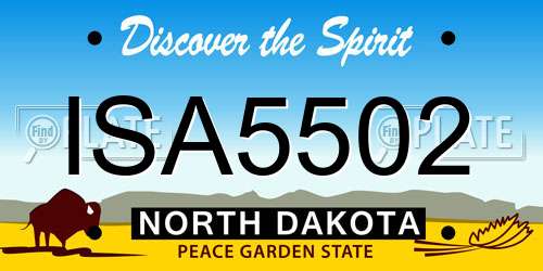 ISA5502 North Dakota License Plate