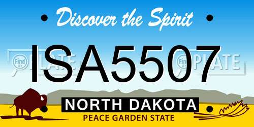 ISA5507 North Dakota License Plate