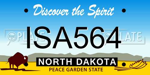 ISA564 North Dakota License Plate