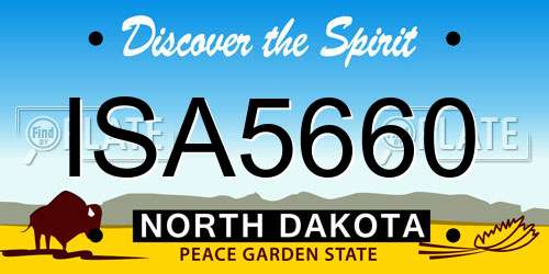 ISA5660 North Dakota License Plate