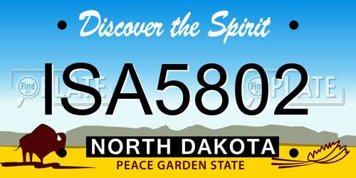 ISA5802 North Dakota License Plate