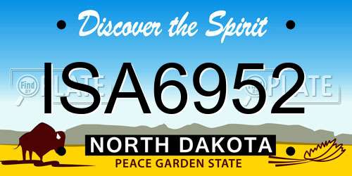 ISA6952 North Dakota License Plate