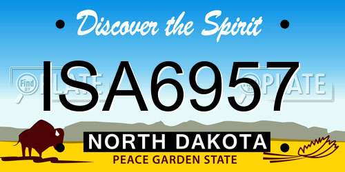 ISA6957 North Dakota License Plate