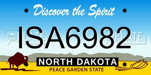 ISA6982 North Dakota License Plate