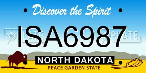 ISA6987 North Dakota License Plate