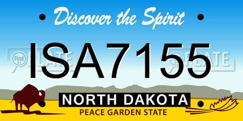 ISA7155 North Dakota License Plate