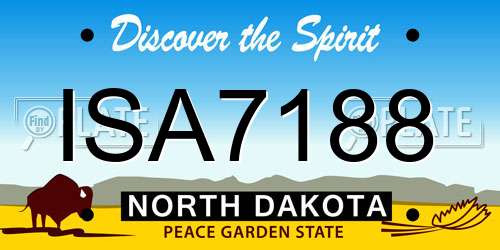 ISA7188 North Dakota License Plate