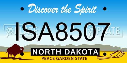 ISA8507 North Dakota License Plate