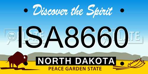ISA8660 North Dakota License Plate
