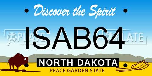 ISAB64 North Dakota License Plate
