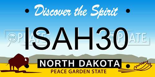 ISAH30 North Dakota License Plate
