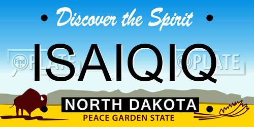 ISAIQIQ North Dakota License Plate