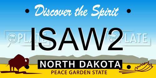 ISAW2 North Dakota License Plate