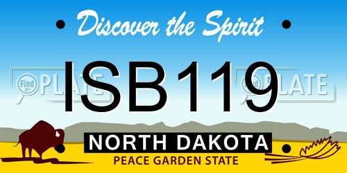 ISB119 North Dakota License Plate