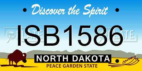 ISB1586 North Dakota License Plate
