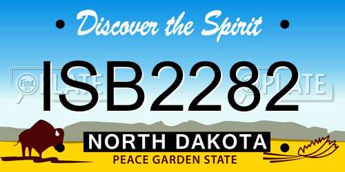 ISB2282 North Dakota License Plate
