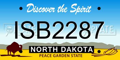 ISB2287 North Dakota License Plate