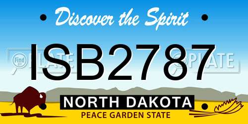 ISB2787 North Dakota License Plate