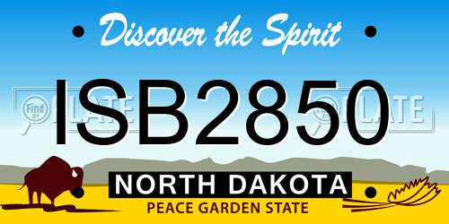 ISB2850 North Dakota License Plate