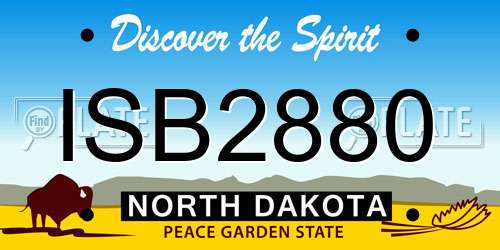 ISB2880 North Dakota License Plate