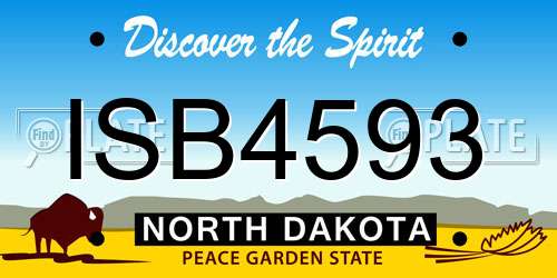 ISB4593 North Dakota License Plate