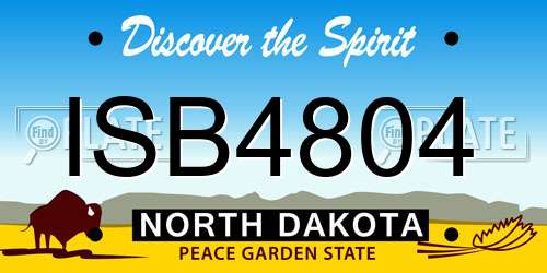 ISB4804 North Dakota License Plate