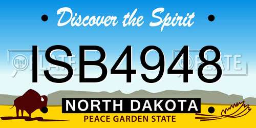 ISB4948 North Dakota License Plate