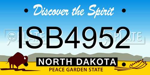 ISB4952 North Dakota License Plate