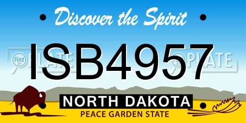 ISB4957 North Dakota License Plate
