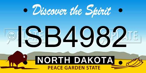 ISB4982 North Dakota License Plate
