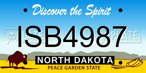 ISB4987 North Dakota License Plate