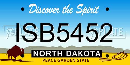 ISB5452 North Dakota License Plate