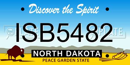 ISB5482 North Dakota License Plate