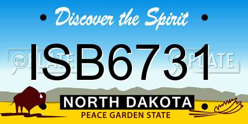 ISB6731 North Dakota License Plate