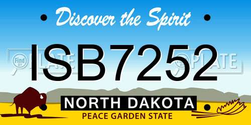 ISB7252 North Dakota License Plate