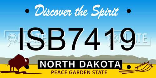 ISB7419 North Dakota License Plate