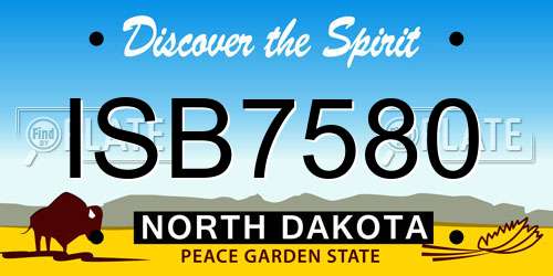 ISB7580 North Dakota License Plate