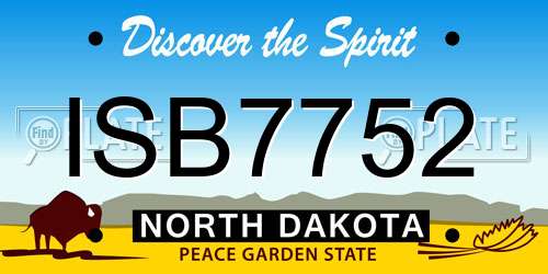 ISB7752 North Dakota License Plate