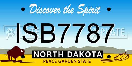 ISB7787 North Dakota License Plate