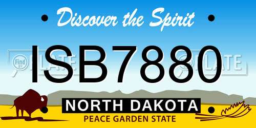 ISB7880 North Dakota License Plate