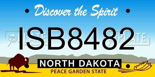 ISB8482 North Dakota License Plate