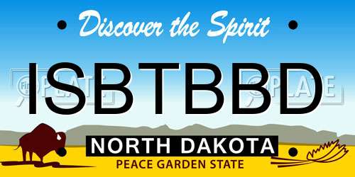 ISBTBBD North Dakota License Plate