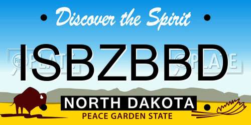 ISBZBBD North Dakota License Plate