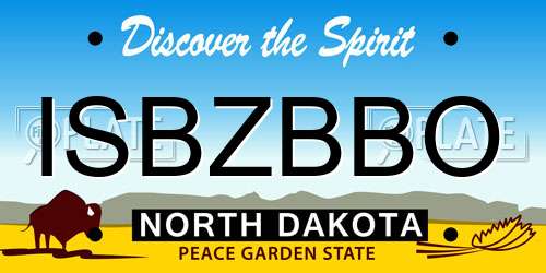 ISBZBBO North Dakota License Plate