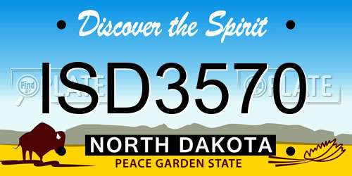 ISD3570 North Dakota License Plate